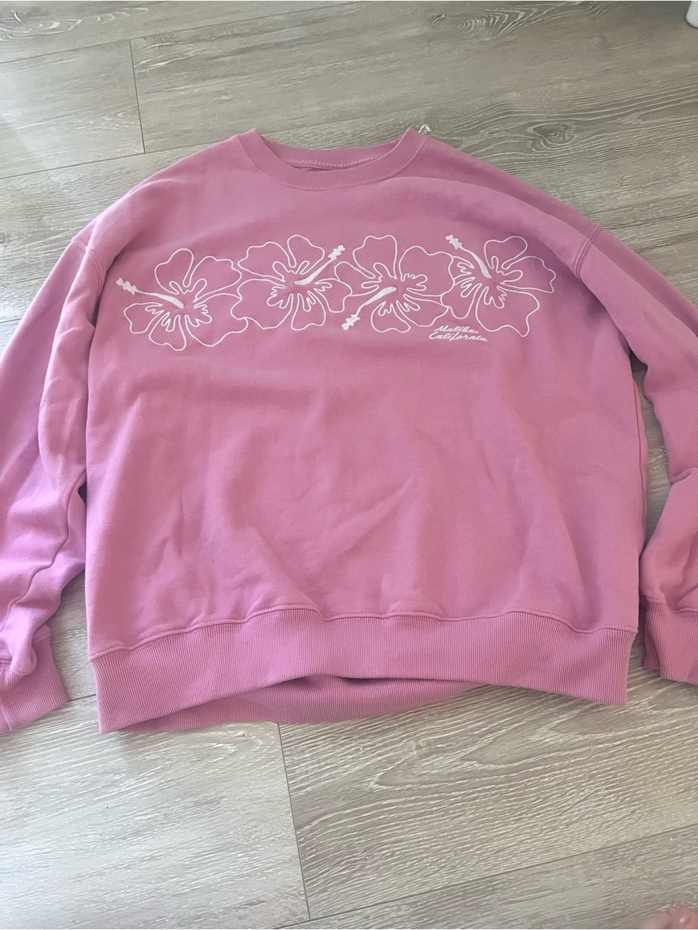 Hollister Pink Floral Crewneck Sweatshirt